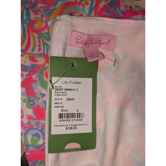 NWT Sz 2 Lilly Pulitzer RYDER SWISH FISH Shift Sundress Dress - Picture 7 of 7